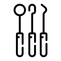 dental tools line icon