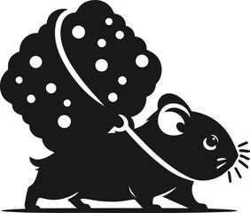 Hamster black vector animal silhouette