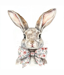 Obraz premium white rabbit on white background