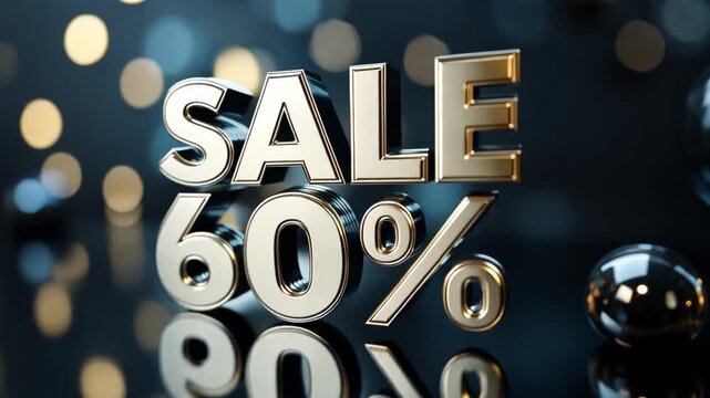 A large sign displays a 60 percent discount, attracting shoppers looking for great deals on various items during a bustling sale event