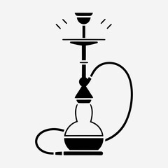 Minimalist Hookah Symbol vector design.