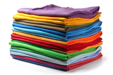 stack clean colorful t shirts white