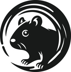 Hamster black vector animal silhouette