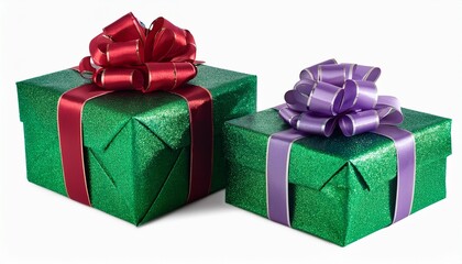 Obraz premium Boxes of present, wrapped with beautiful ribbon