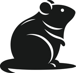 Hamster black vector animal silhouette