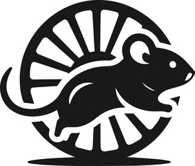 Hamster black vector animal silhouette
