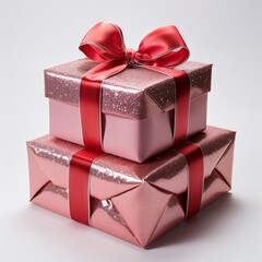 Obraz premium Boxes of present, wrapped with beautiful ribbon