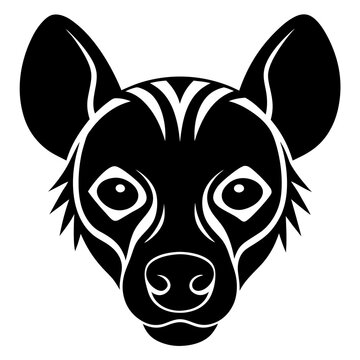 hyene face silhouette vectir illustration