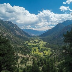 Fototapeta premium Mountain Valley Panorama