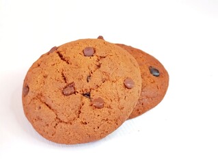 Brownie cookies isolated on white background