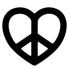 Heart peace sign symbol
