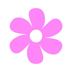 Groovy Pink Flower Vector