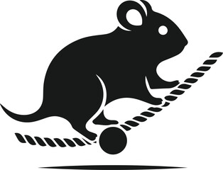 Fototapeta premium Hamster black vector animal silhouette