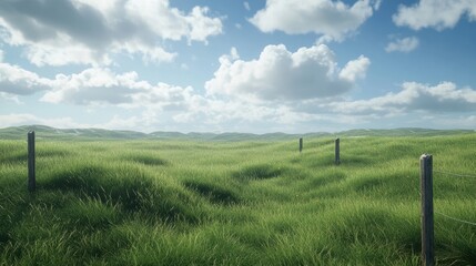 Obraz premium serene rolling green hills landscape