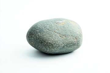 Isolated River Rock on White Background for Zen and Spa Concepts