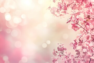 Fototapeta premium Soft Pink Blossoms & Bokeh