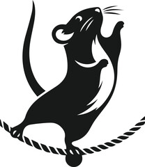 Hamster black vector animal silhouette