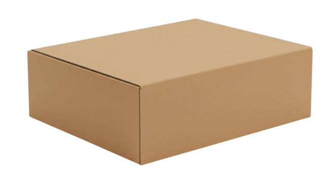 Plain cardboard box on a white background, ideal for shipping or packaging purposes - Powered by Adobe