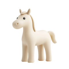 Adorable Creamy White Horse Figurine Sweet and Gentle