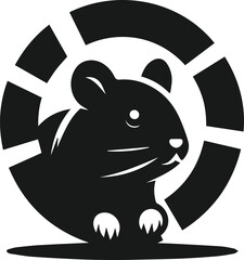 Hamster black vector animal silhouette