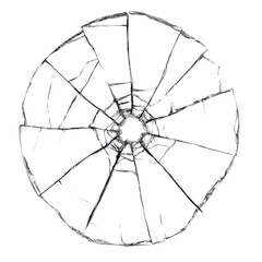 Obraz premium Shattered Circle: A stark and detailed graphic of a circle shattered into fragmented pieces, a visual representation of destruction and breakage.