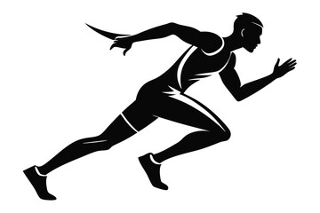 Stylized Runner Silhouette, Energetic Motion, 
