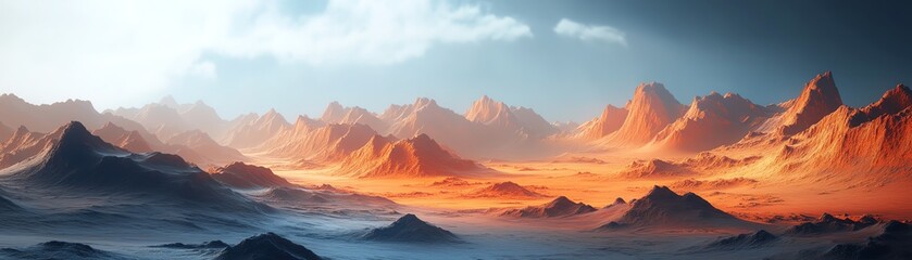 Naklejka premium Alien landscape rendered as abstract terrain