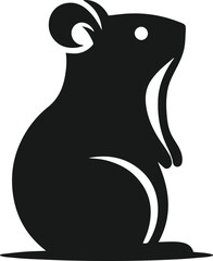 Hamster black vector animal silhouette