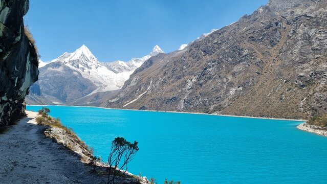 Trail Along Lake Paron, Cordillera Blanca, Peru
