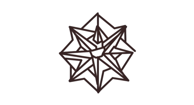 Abstract geometric design featuring a complex star shape on a solid background