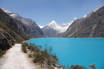 Trail along Lake Paron, Cordillera Blanca, Peru