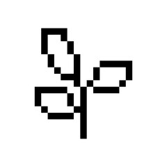 Obraz premium plant leaf pixel art for your needs