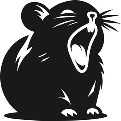Hamster black vector animal silhouette