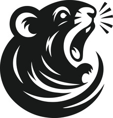 Hamster black vector animal silhouette
