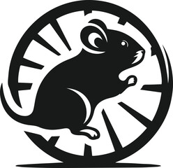 Hamster black vector animal silhouette