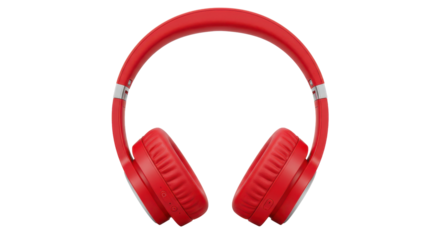 Vibrant red wireless headphones displayed against a clean background for tech enthusiasts