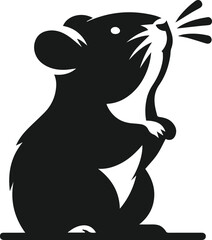 Hamster black vector animal silhouette