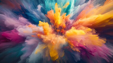 Fototapeta premium Explosive Burst of Colorful Powder for Abstract Art, Dynamic Backgrounds, or Creative Concepts