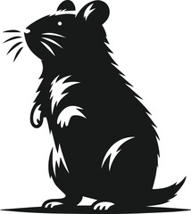 Hamster black vector animal silhouette