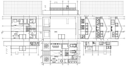  house architectural project sketch 3d illustration