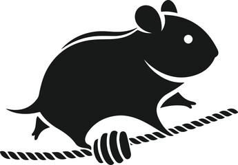 Hamster black vector animal silhouette