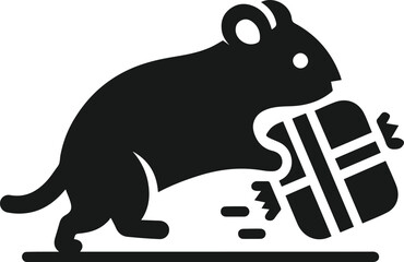 Hamster black vector animal silhouette