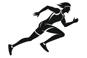 Silhouette of Athlete Running 