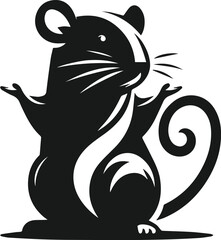 Hamster black vector animal silhouette