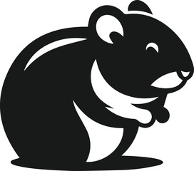 Hamster black vector animal silhouette