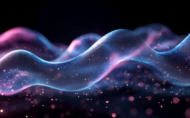 Abstract blue and purple wave design with smooth light and energy effects