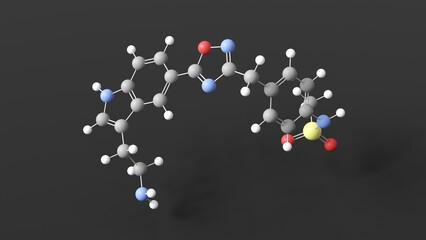 l-694247 molecule 3d, molecular structure, ball and stick model, structural chemical formula antimigraine agent