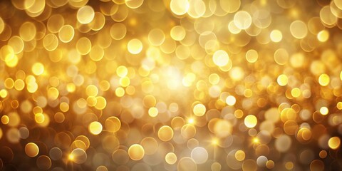Golden bokeh background with shimmering lights and warm glow