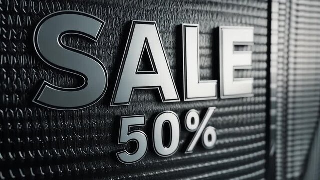 A vibrant local store promotes a special event featuring a 50 percent discount on various items. Shoppers eagerly browse through colorful displays filled with great deals