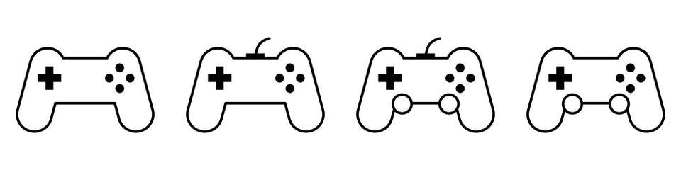 Gaming Controller Icon Vector Set. Game console Vector Icon in line style design. Symbol of Gamepad. Vector illustration. © mytour